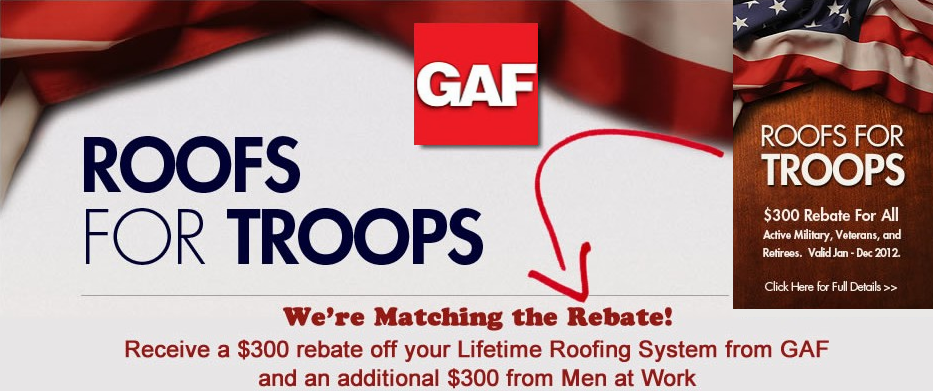 Roofing Experts, Inc. Roofs For Troops Offer!