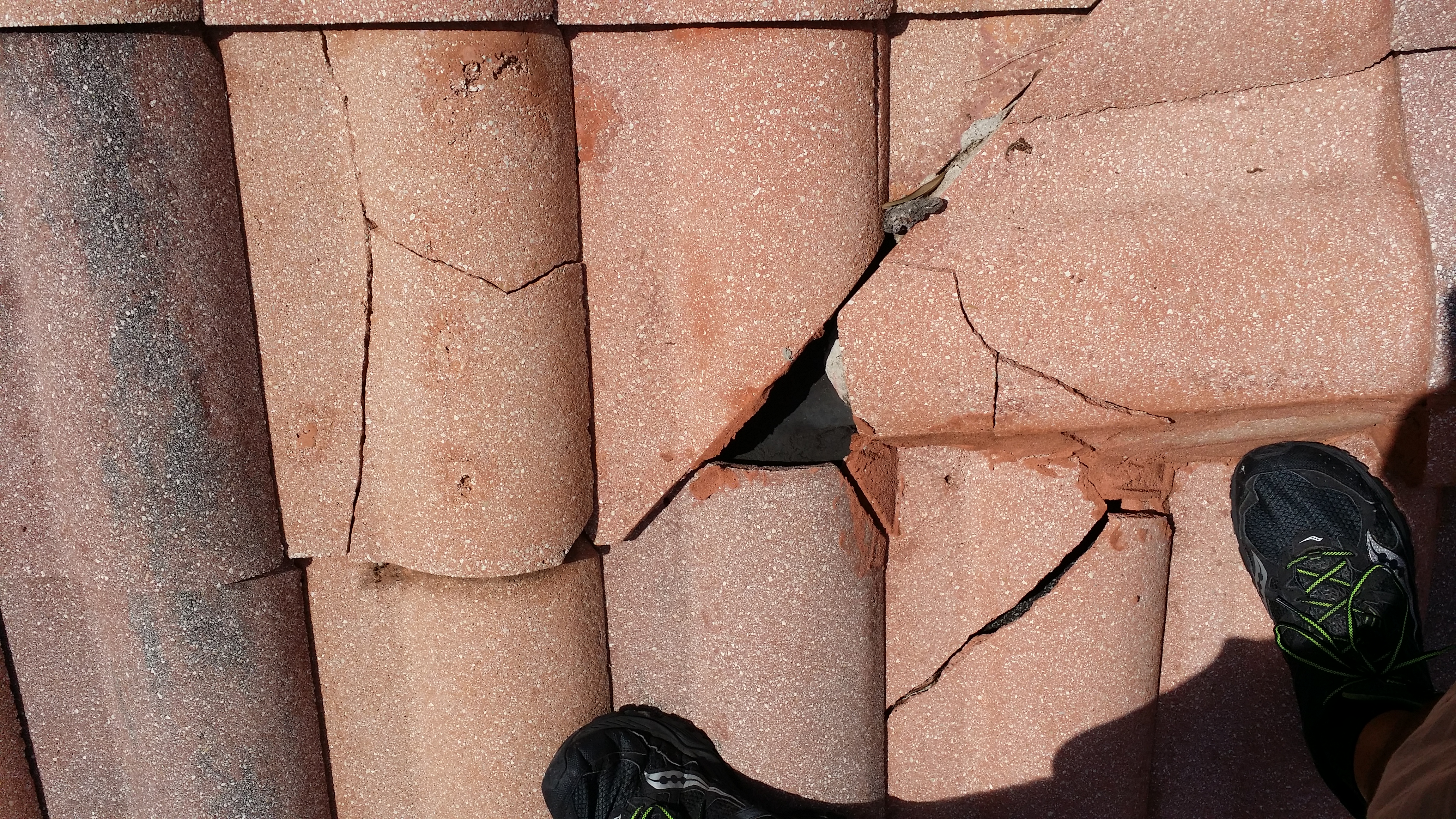 Cracked Tiles From Powerwashing Damage in Florida